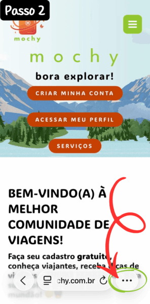 Clique nos 3 pontinhos