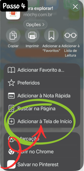 Clique em "Adicionar à Tela de Início"