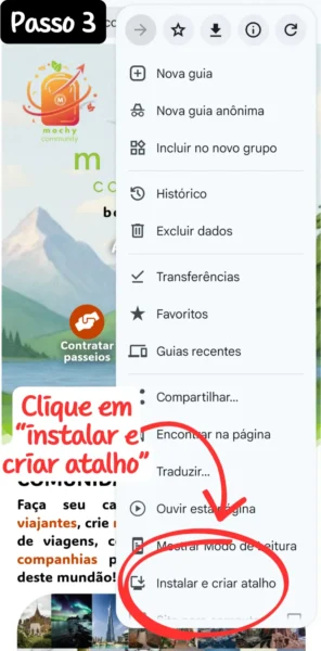 Escolha "Instalar e criar atalho"