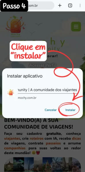 Clique em "Instalar"