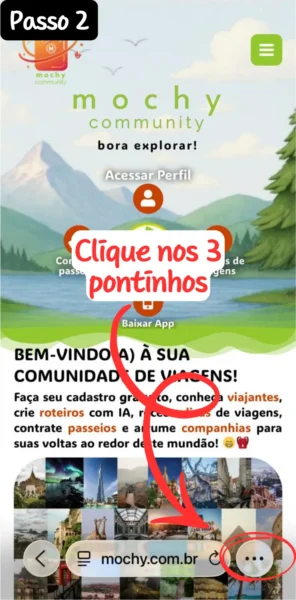 Clique nos 3 pontinhos