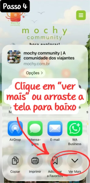 Clique em "Ver Mais" ou arraste a tela para baixo